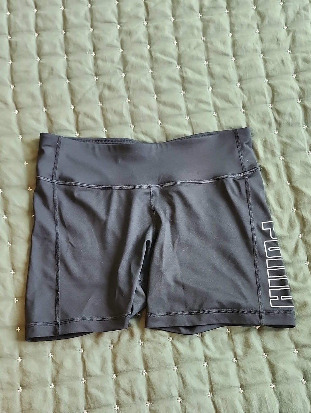 Puma Black Women's Bike Shorts with Side Logo